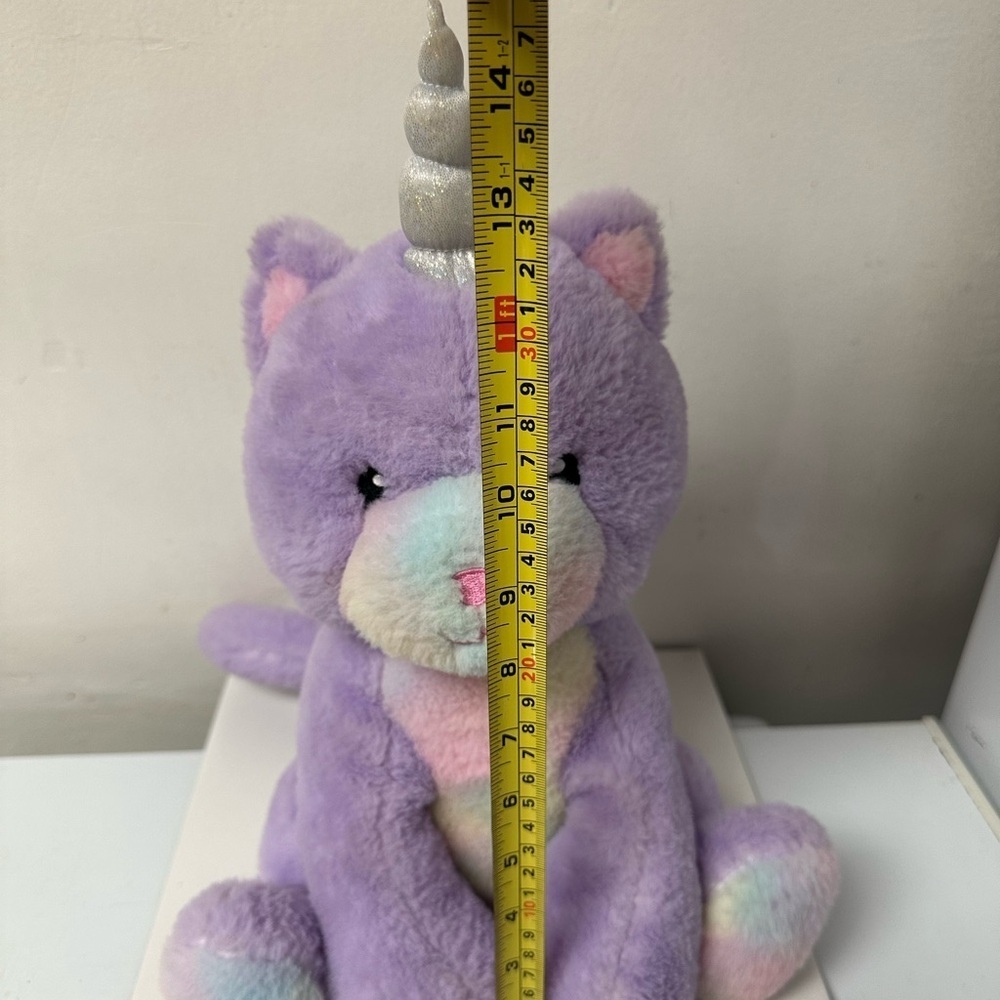 FAO Schwarz Plush Unicorn Cat Light up Purple with Multicolor Accents - Picture 5 of 5